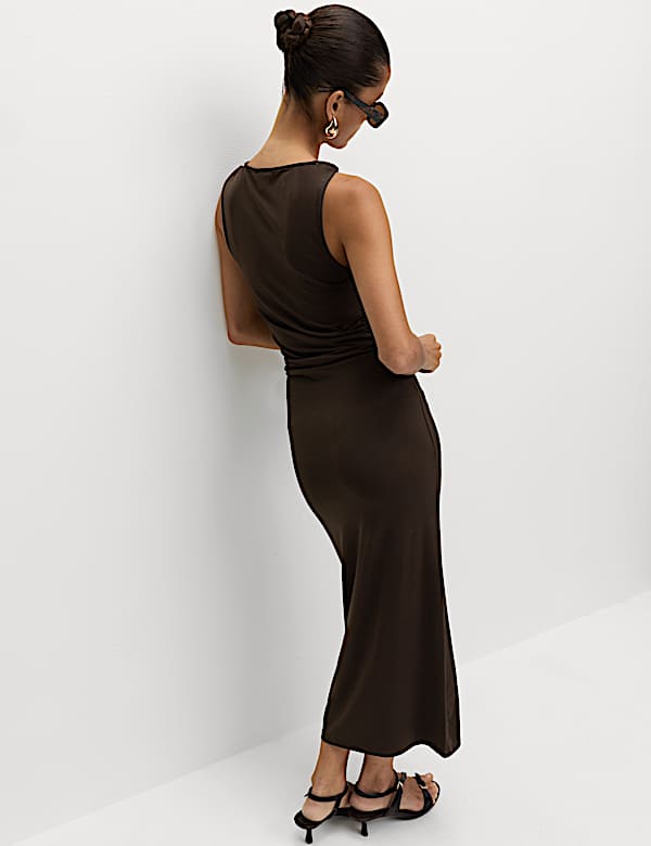 Jersey Hardware Detail Midaxi Bodycon Dress - US