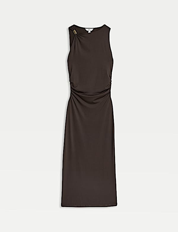 Jersey Hardware Detail Midaxi Bodycon Dress - US
