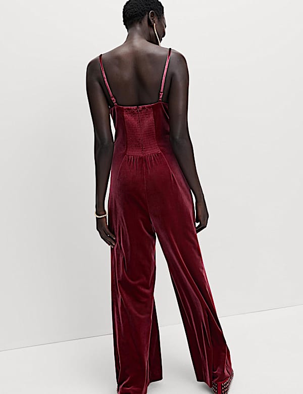 Velvet Square Neck Jumpsuit - NL
