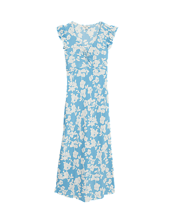 Floral Sweetheart Neckline Midaxi Tea Dress