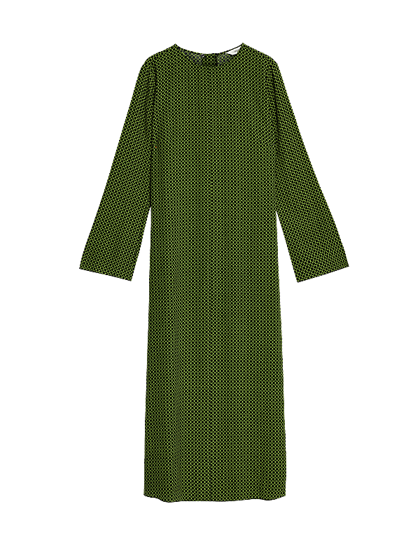 Geometric Round Neck Midaxi Column Dress