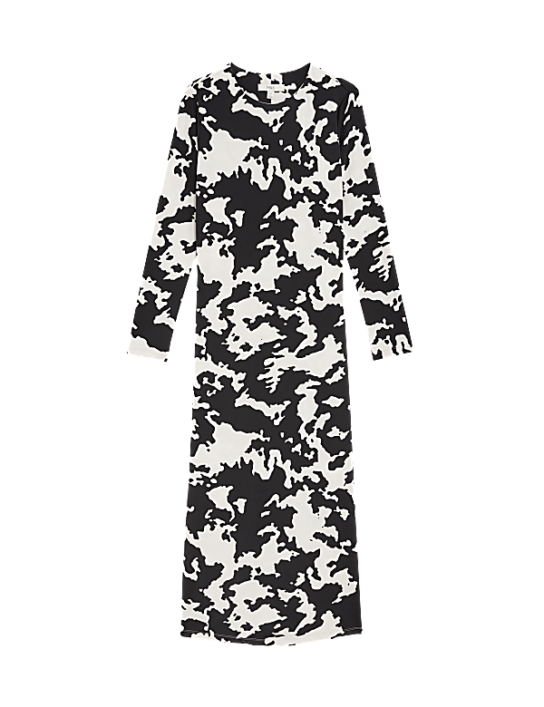 Printed Round Neck Midaxi Column Dress