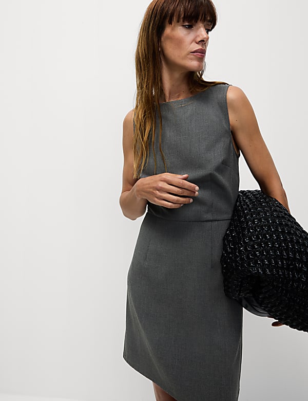 Round Neck Mini Column Dress