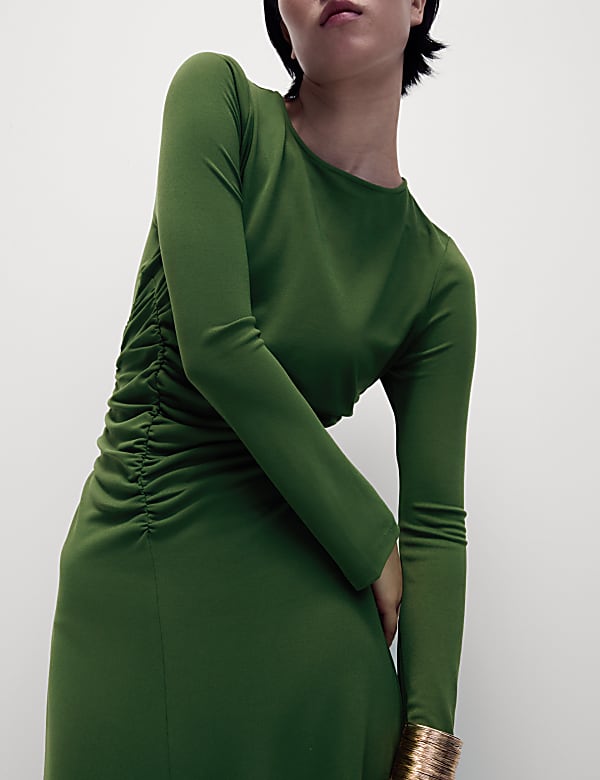 Jersey Round Neck Midaxi Column Dress