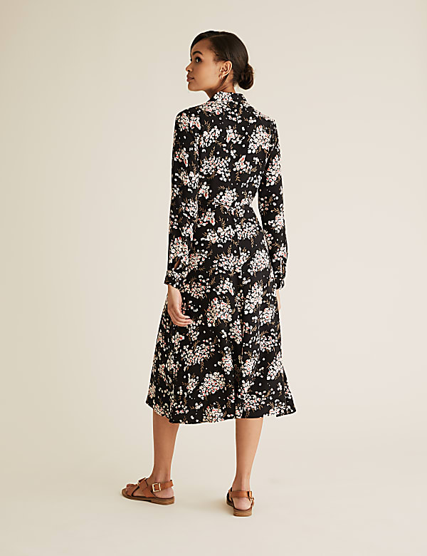 Floral Midi Shirt Dress