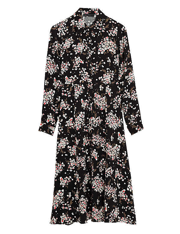 Floral Midi Shirt Dress