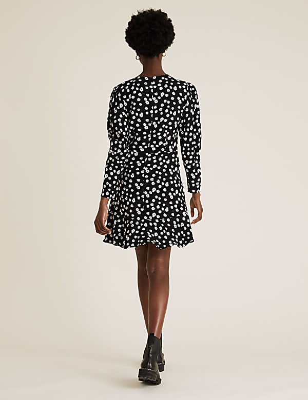 Ditsy Floral Puff Sleeve Mini Tea Dress