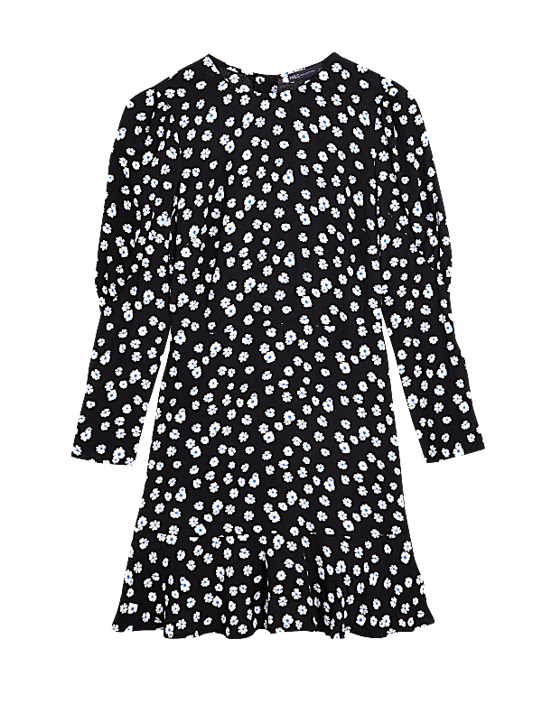 Ditsy Floral Puff Sleeve Mini Tea Dress