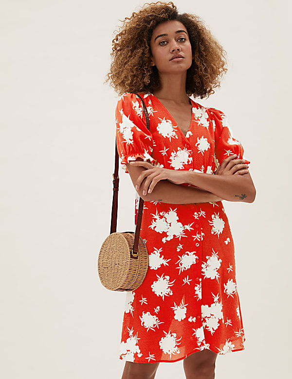 Red mini tea dress store