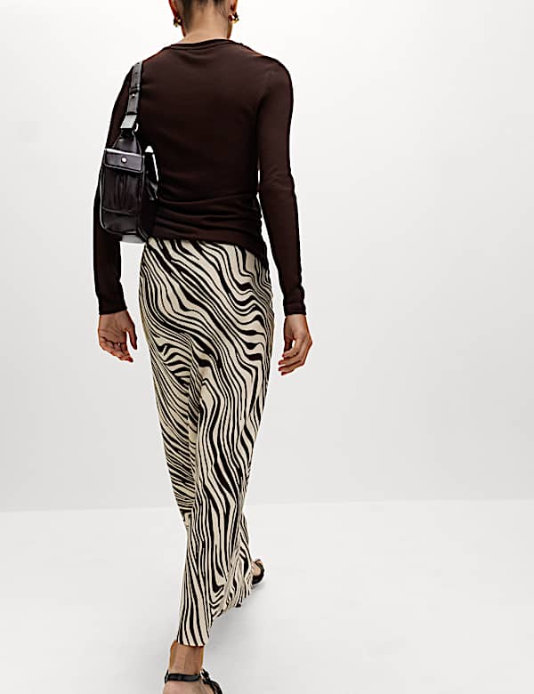 Printed Midaxi Slip Skirt - ID