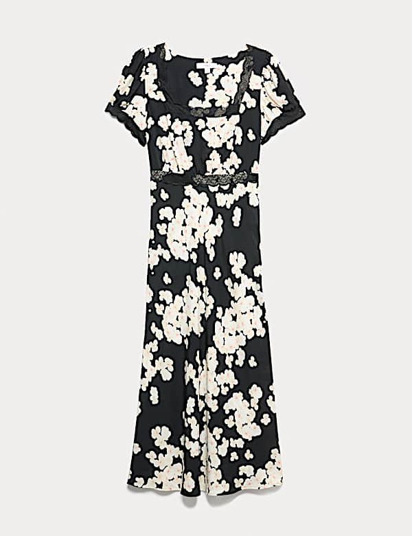Floral Lace Detail Midaxi Tea Dress - RS