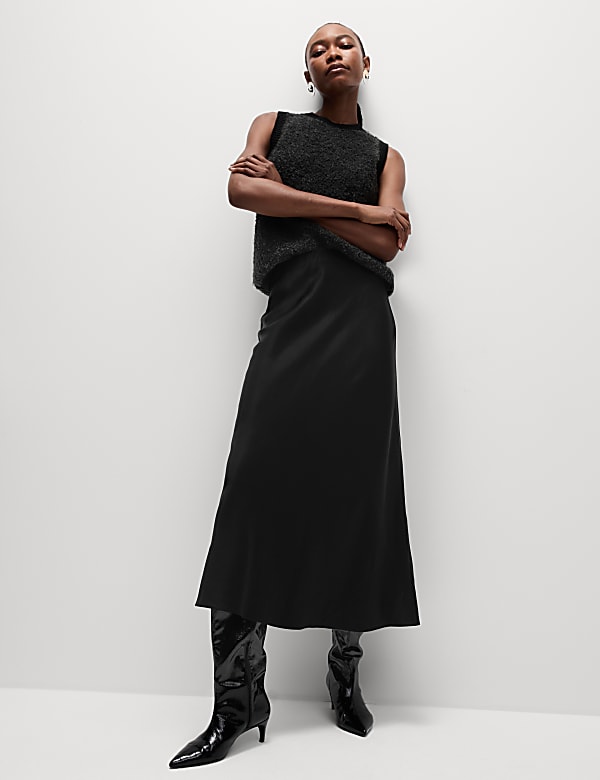 Satin Midaxi Slip Skirt