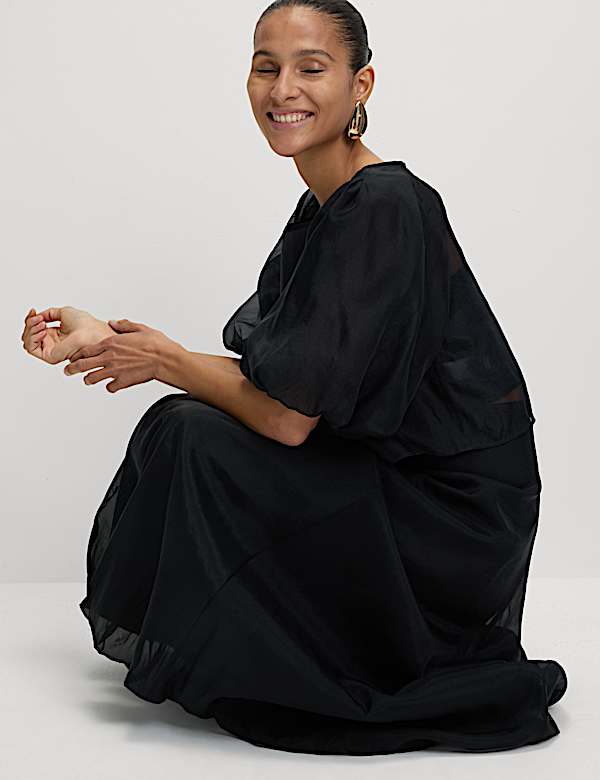 חצאית מידקסי מאורגנזה - IL