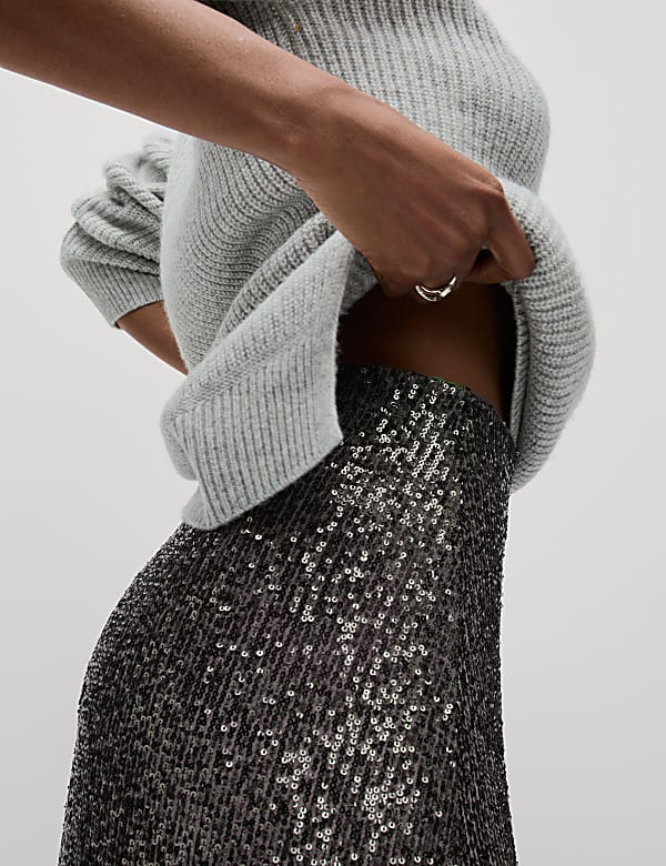 Sequin Midaxi Slip Skirt