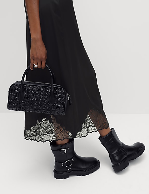 Satin Lace Midaxi Slip Skirt