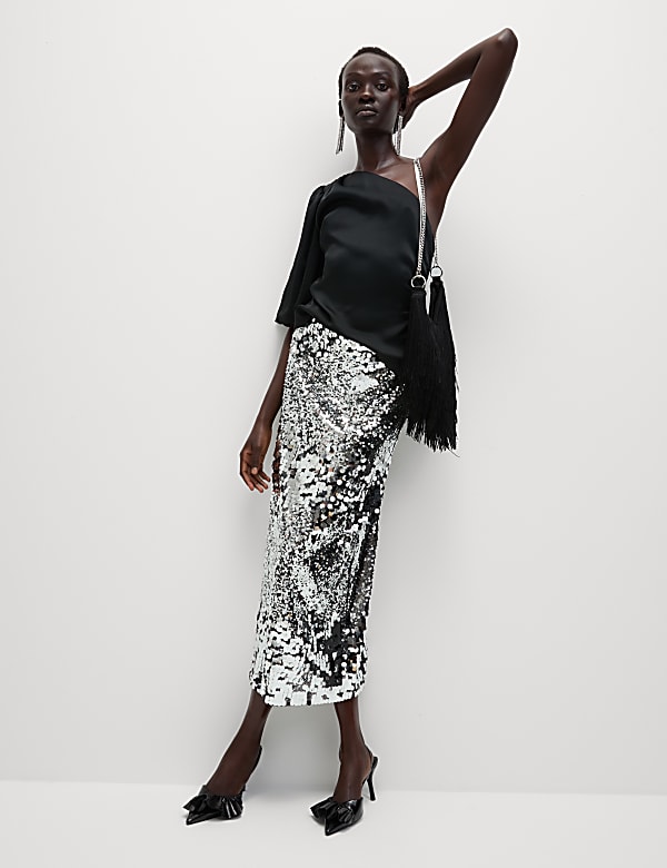 Sequin Midaxi Pencil Skirt - JE