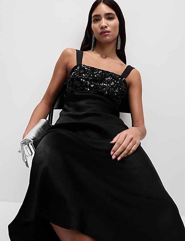 M&s black slip dress clearance