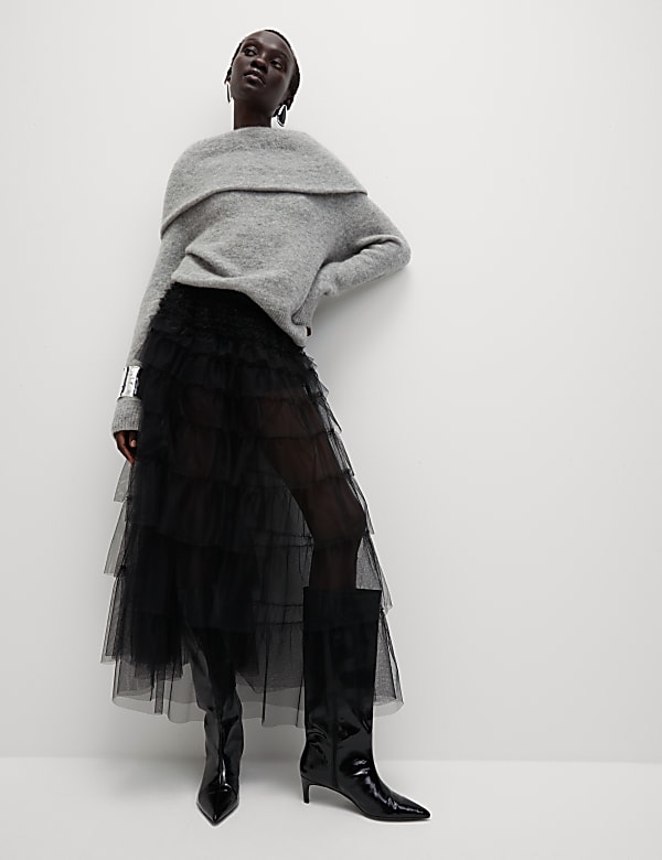 Buy Tulle Midaxi Tiered Skirt at Marks & Spencer