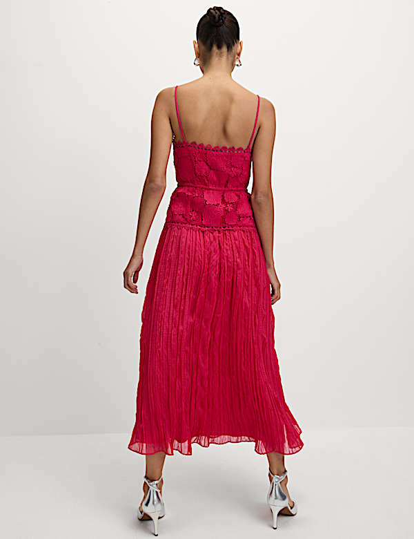 Floral V-Neck Midi Dress - HU