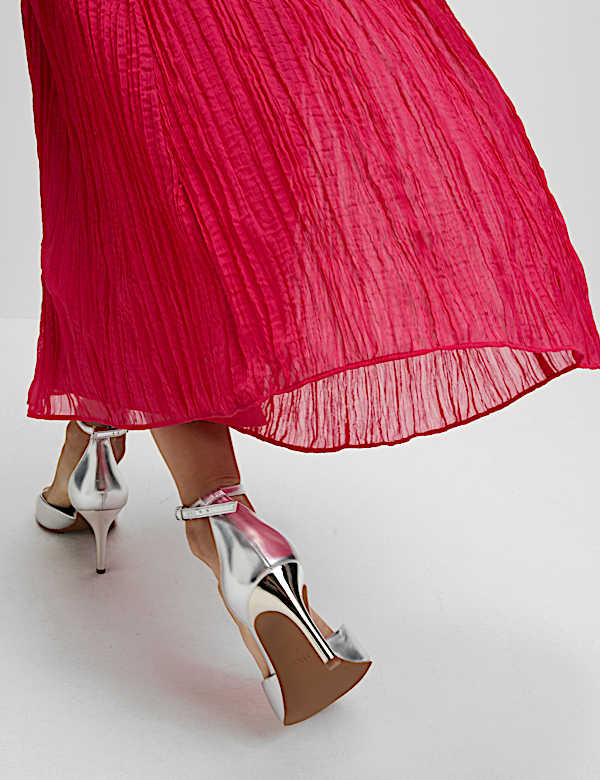 Floral V-Neck Midi Dress - HU