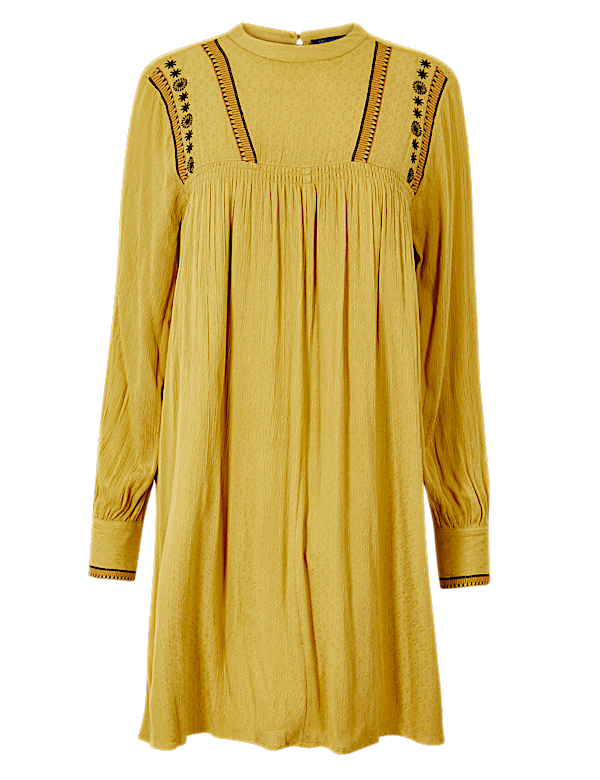 Embroidered Relaxed Mini Dress