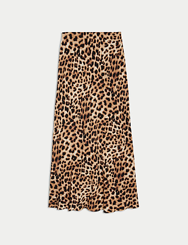 Animal Print Maxi Slip Skirt - VN