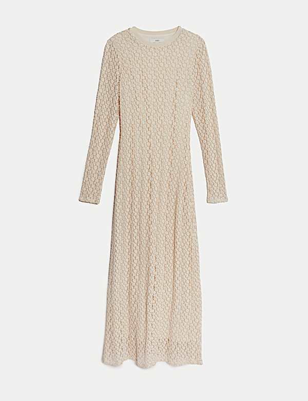 Jersey Lace Round Neck Midaxi Column Dress