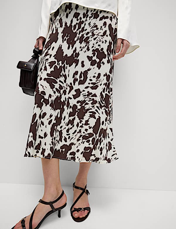 Animal Print Midaxi Slip Skirt - GR