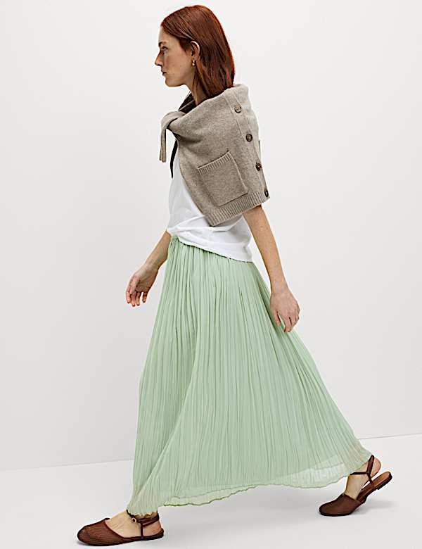 Crinkle Midaxi Column Skirt - BE