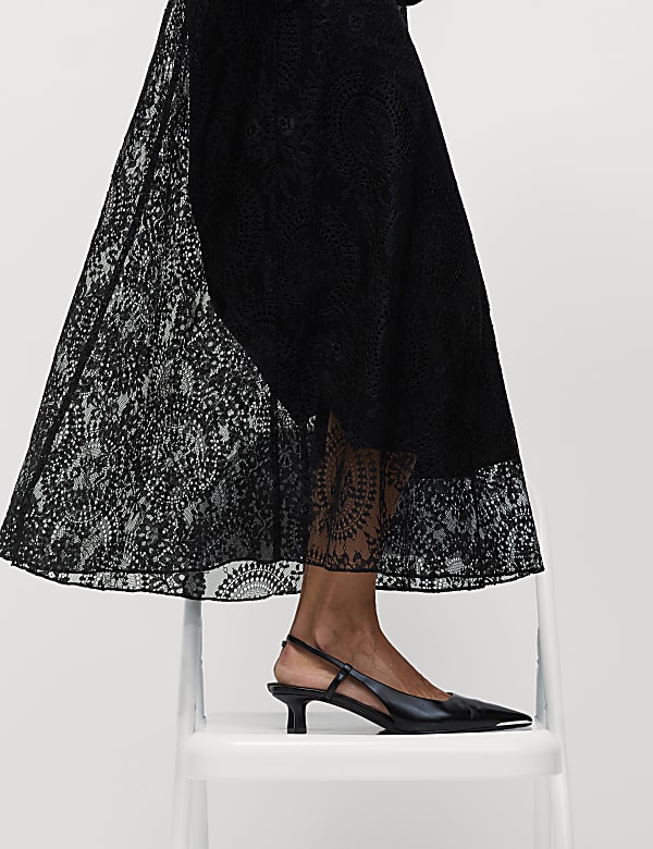Lace Maxi Skirt with Cotton