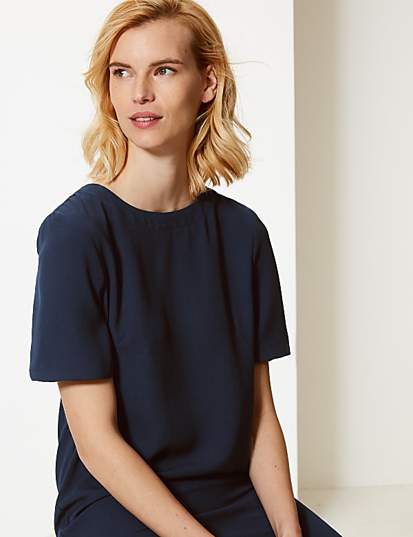 Short Sleeve Shift Dress