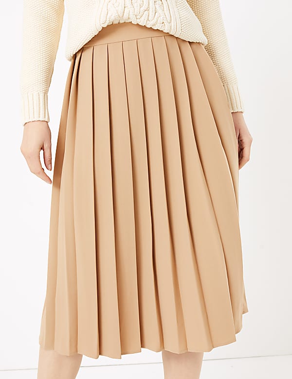 Pleated Midi Skirt