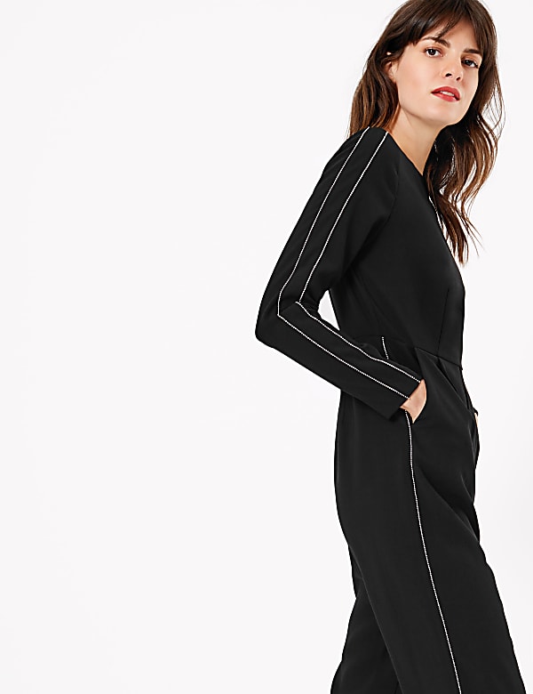 Crepe Trim Jumpsuit