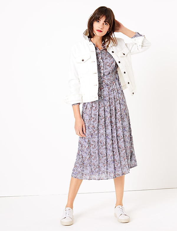 Animal Print Midi Shirt Dress