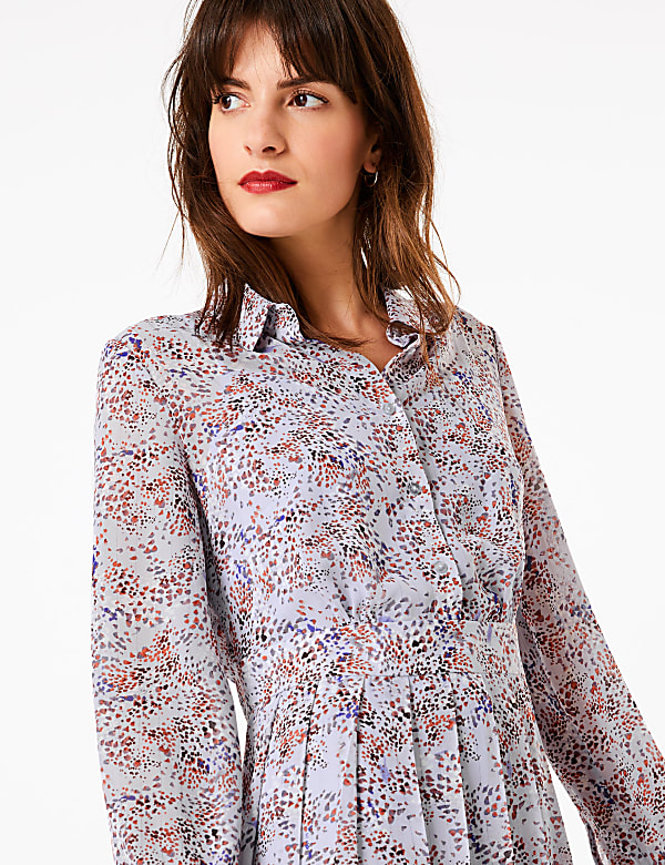 Animal Print Midi Shirt Dress