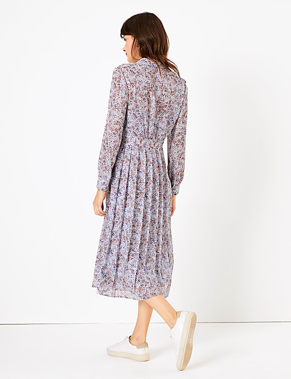 Animal Print Midi Shirt Dress