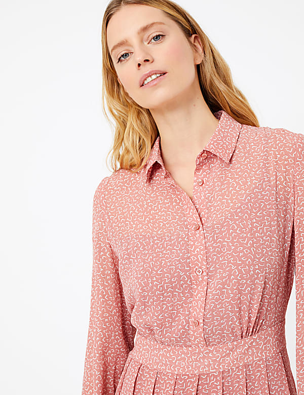 Printed Midi Shirt Dress