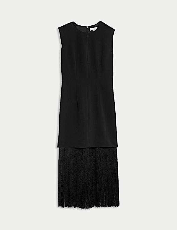 Fringe Detail Midi Column Dress - GR