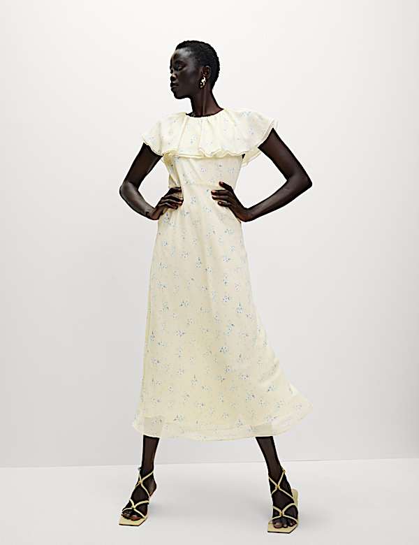 Cape Detail Maxi Dress