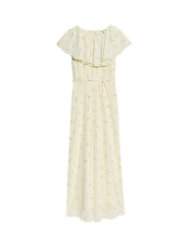 Cape Detail Maxi Dress
