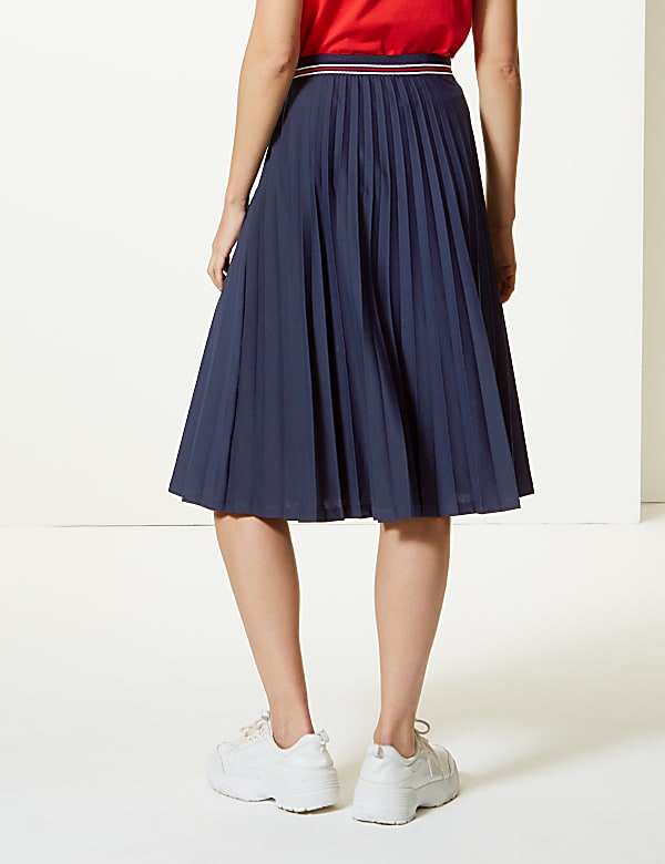 Jersey Pleated Midi Skirt