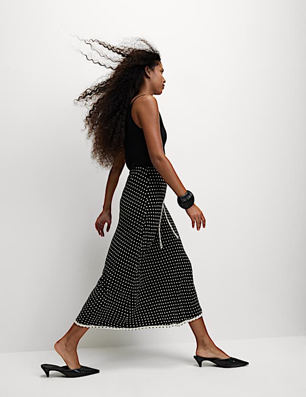 Πουά μίντι μάξι φούστα σε γραμμή Α - GR