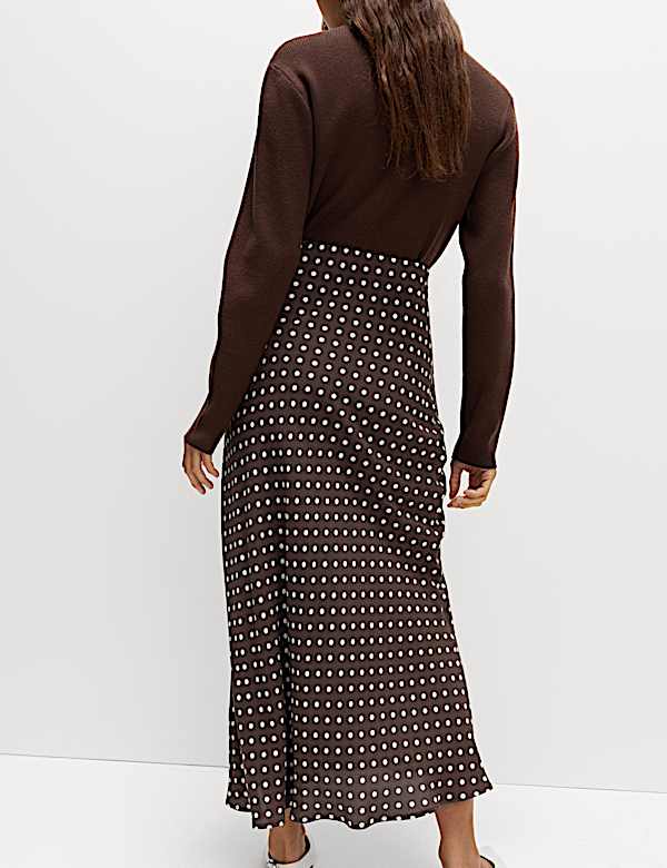 Polka Dot Midaxi Skirt - US