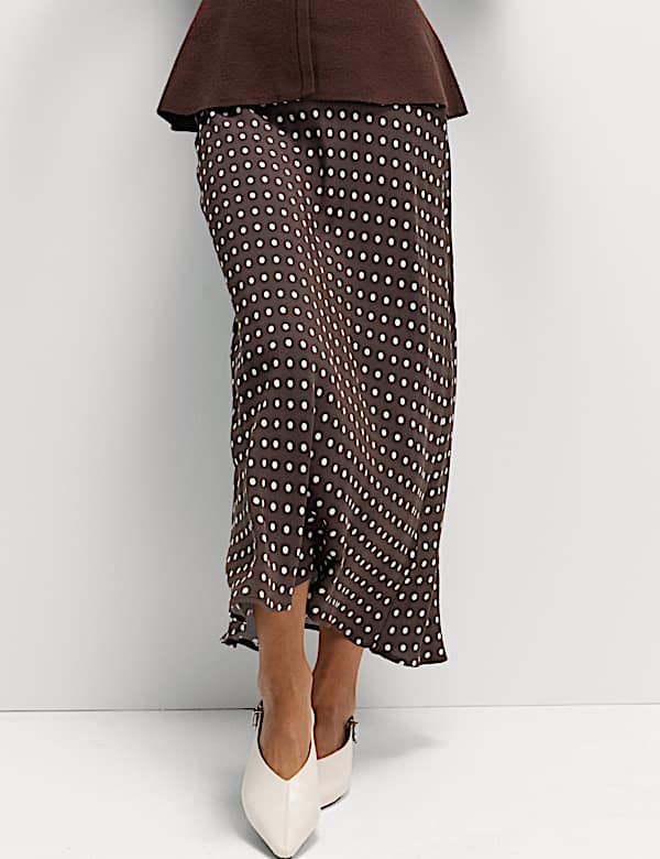 Polka Dot Midaxi Skirt - US