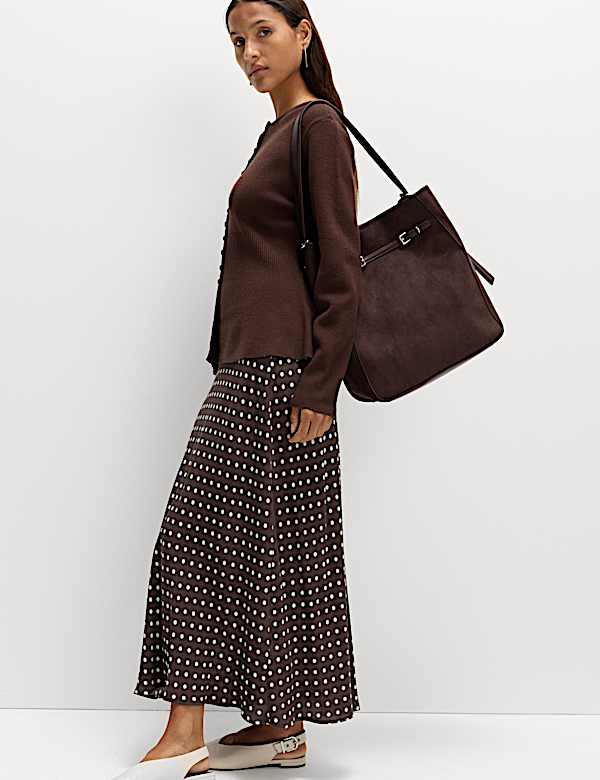 Polka Dot Midaxi Skirt - US