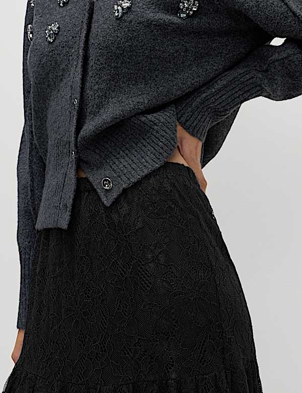 Lace Maxi Tiered Skirt