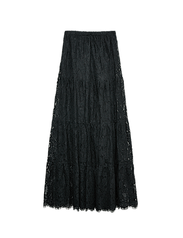 Lace Maxi Tiered Skirt
