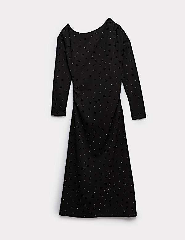 Embellished Bodycon Midi Dress - JE