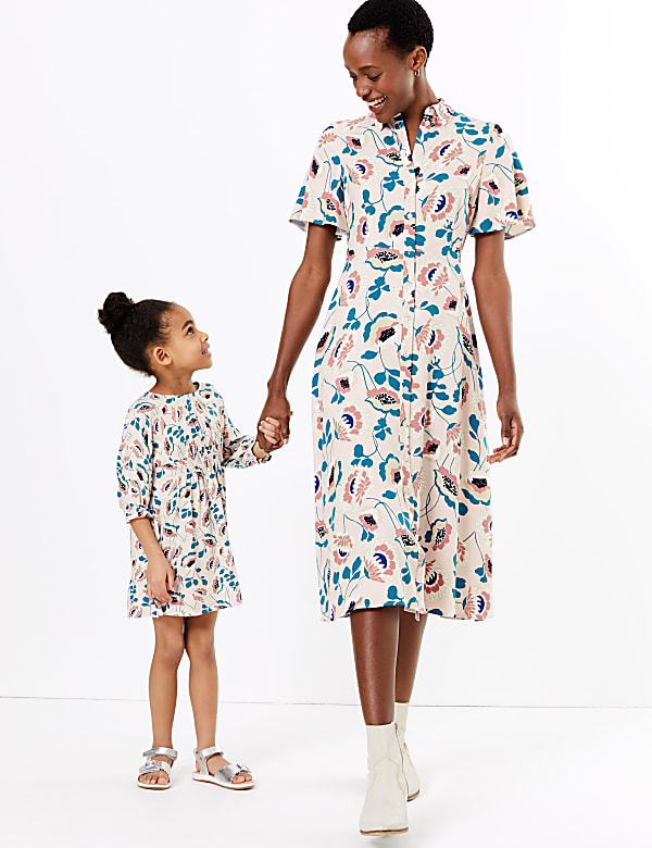 Floral Midaxi Shirt Dress