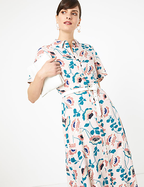 Floral Midaxi Shirt Dress